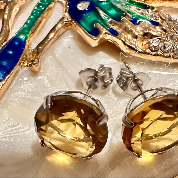 14k solid white gold with genuine 5.30ct  Yellow topaz - Picture 2 of 12